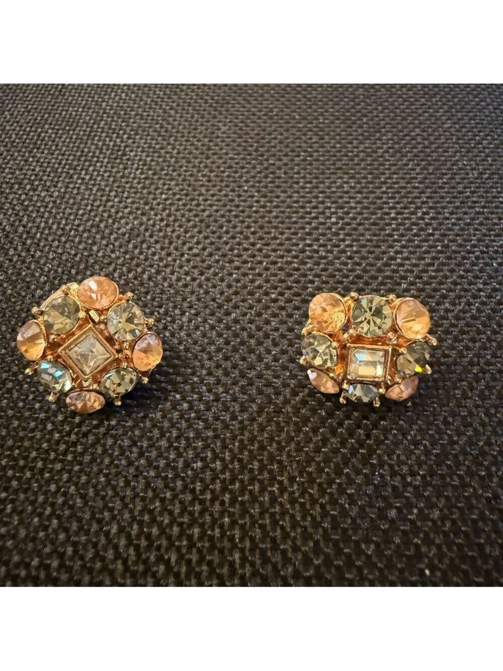 Elegant Gold and Silver Stud Clip On Earrings NWOT